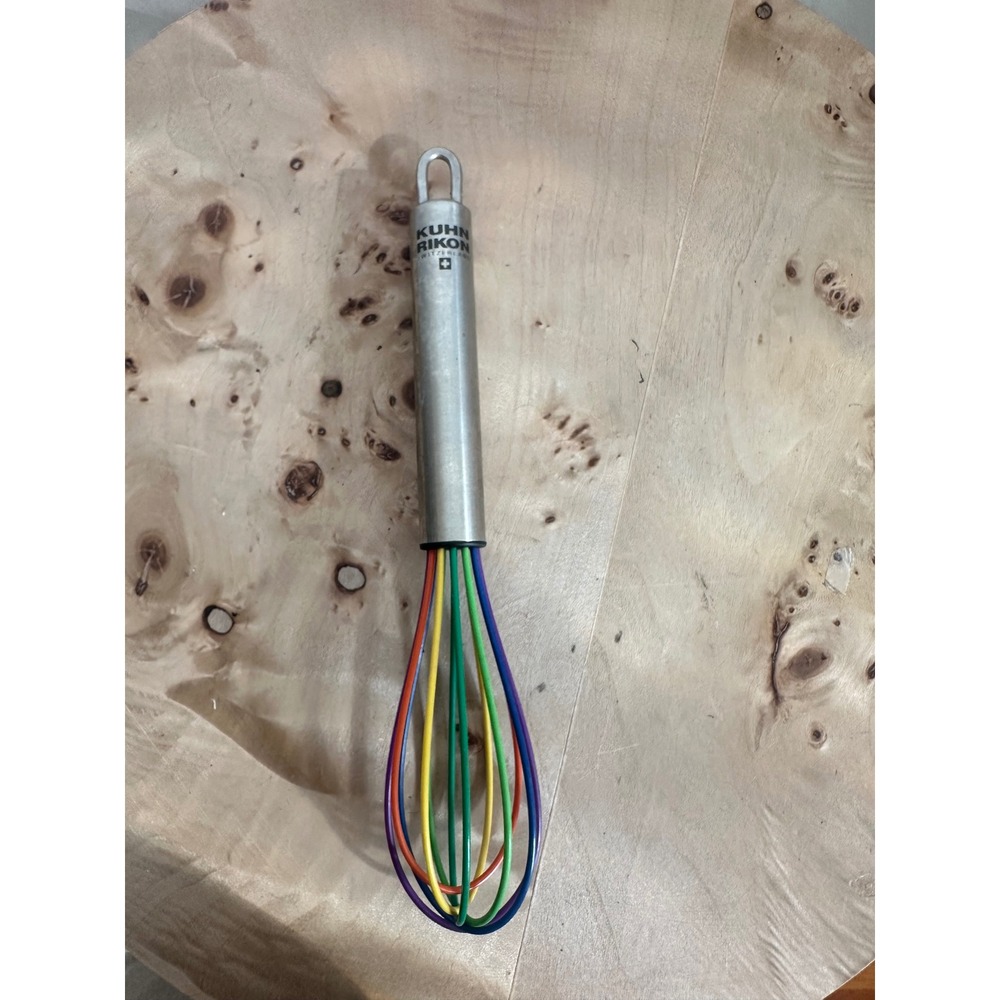 Kuhn Rikon Switzerland Rainbow Silicone Balloon Whisk Stainless Steel Handle